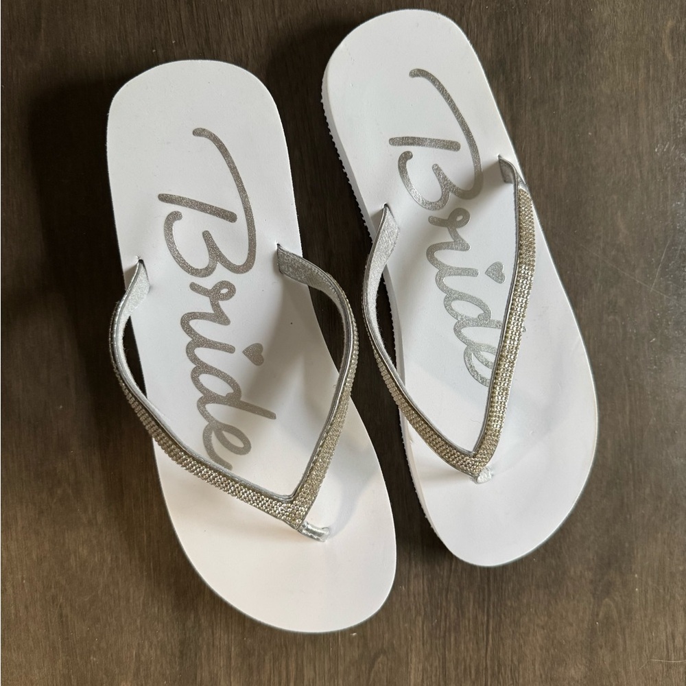Elegant White Bride Sandals with Silver Straps